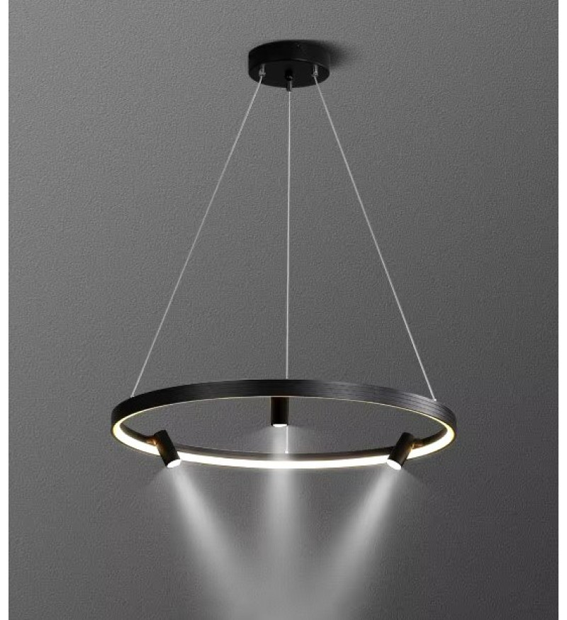 Светодиодная подвесная люстра Priority light круглая 40W 23966/3 BK фото